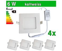4 x LEDVero ULTRASLIM Panneau LED SMD 2835 6 W carré blanc froid Lampe Plafonnier encastrable Spot Lumière sp147