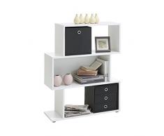 FMD 263-002_we Kubi 2 Bibliothèque Asymétrique Bois Blanc 83,5 x 33 x 106 cm
