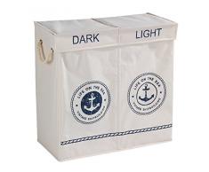 Wenko 62003100 Duo Sylt Panier à Linge 65,0 x 32,0 x 4,0 cm
