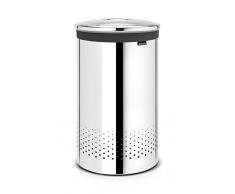 Brabantia Panier à linge avec couvercle en acier inoxydable 60 l