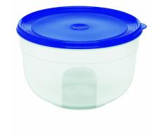 Emsa 2102404400 Boîte de rangement de produits alimentaires, Ronde/Haute, transparent bleu 4L , Superline