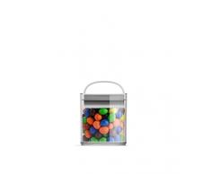 Prepara 3039-FR Evak Boîte de Rangement Basse Plastique Blanc/Transparent 10,3 x 9,6 x 9,6 cm