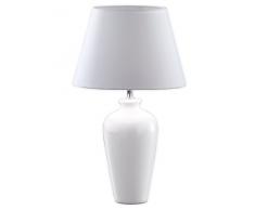 Honsel 55771 Lampe de bureau Céramique chromée blanc / Abat-jour blanc