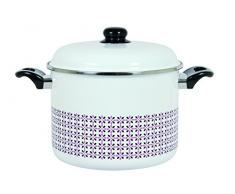 Menastyl Cuisson 8010719 New Vintage Marmite Acier Emaillé Violet 37,70 x 25,7 x 18,10 cm Tous Feux dont Inductions