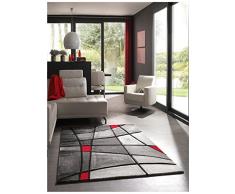 Un Amour de Tapis 24420 Brillance Zag Tapis Moderne Polypropylène Rouge 200 x 290 cm