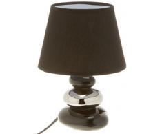 Honsel 59521 Lampe de bureau Pied céramique noir/argent / Abat-jour noir