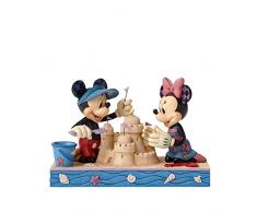 Disney Traditions 4050413 Figurine Mickey et Minnie Construisent un Château de Sable Figurine Multicolore 15 cm