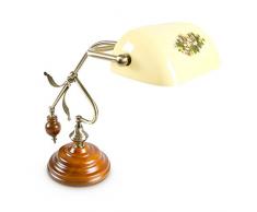 Relaxdays-10016610 Lampe de Bureau Banquier avec Abat-Jour Jaune E 27, jaune