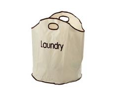 Premier Housewares Panier à linge 2 poignées Nylon Marron