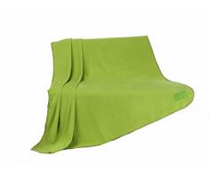 Gözze, plaid velour, 150x200 cm, citron vert, lavable, antistatique, toucher agréable, chaleur, douceur et moelleux, souplesse et légèreté, objet de déco, idéal pour senvelopper sur un canapé