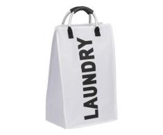 Premier Housewares 1901083 Panier à Linge avec Poignée Polyester/Aluminium Ãcriture en Blanc/Noir