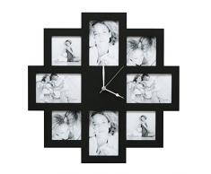 Deknudt Frames S65SM2 Cadre Multi Photos avec Horloge Noir 49 x 49 x 4 cm