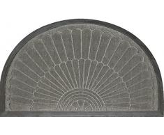 Tapis Déco Tapis dEntrée Demi-Lune Coquille Polypropylène/Cao Gris 75 x 45 cm