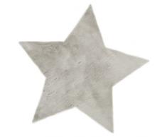 Tapis enfant pilepoil - Etoile gris clair 140 x 140 cm - fausse fourrure - Fabrication Française