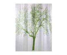 Bisk 180 x 200 cm Rideau de douche Blanc avec motif Arbre Vert