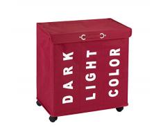 Wenko 62082100 Trivo Panier à Linge Polyester Rouge 57,0 x 45,0 x 11,1 cm