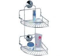 MSV 140322 Serveur de Douche dAngle Super Ventouse Métal/PVC Chromé 20 x 20 x 35 cm