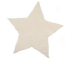 Tapis enfant pilepoil - Etoile blanche 140 x 140 cm - fausse fourrure - Fabrication Française