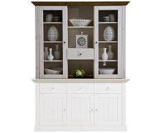 Steens Group 3170520264001F Monaco Vitrine Murale Pin Massif Blanc/Provence 145 x 42 x 112 cm