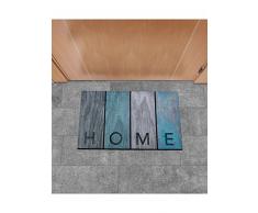 Un Amour de Tapis 36450 Eco Home Wood Paillasson Caoutchouc Bleu 45 x 75 cm