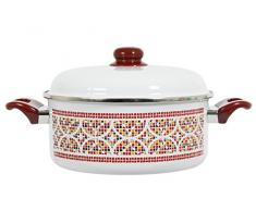 Menastyl Cuisson 8011510 Orient Faitout Acier Emaille Bordeaux Diamètre 24 cm 4,5 L Tous Feux dont Inductions