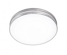 Trio leuchten plafonnier lED linaro chromé, abat-jour en acrylique blanc 659112406