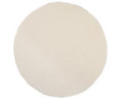 Pilepoil Tapis enfant Rond blanc D 140 cm fausse fourrure Fabrication Française