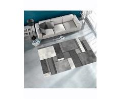 Un Amour de Tapis 29989 Brillance Géométrique Tapis de Salon Moderne Polypropylène Gris 200 x 290 cm