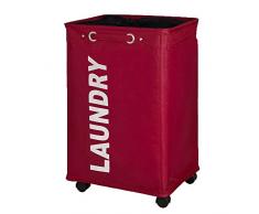 Wenko 3450111100 Quadro Panier à linge Quadro Rouge 79 L 40 x 33 x 8 cm