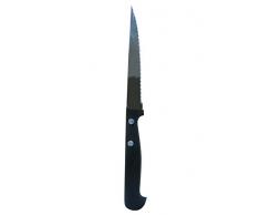 Menastyl Cuisson 1993088 Meteor Lot de 6 Couteaux à Steak Aluminium Fondu Noir 21 x 2 x 1 cm