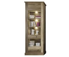Maisonnerie 1417-131-26 Vitrine Armoire Montréal Chêne Foncé Claire LxHxP 76x210x76 cm