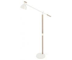Tosel 95189 Olsen Lampadaire Liseuse Bois Hêtre/Tôle Acier/Peinture Époxy Blanc 800 x 1200 mm