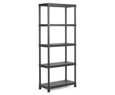 Kis 9504000 0022 01 Plus 80/5 Étagère Plastique Noir 80 x 40 x 187 cm