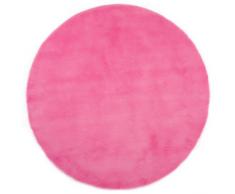 Tapis enfant pilepoil - Rond rose fushia D 140 cm - fausse fourrure - Fabrication Française