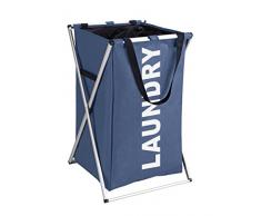 Wenko 3440021100 Panier à Linge Uno Bleu Foncé Amovible 52 L Dimensions 57,9 x 35,1 x 37,1 cm