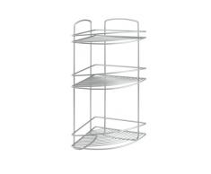 Metaltex 460203 Tagère de Coin pour Douche avec 3 Étages Argent 28 x 28 x 18 cm