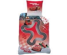 CTI 044225 Housse de Couette Cars Circuit Enfant Coton Rouge 200 x 140 cm + Taie 63 x 63 cm
