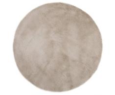 Tapis enfant pilepoil - Rond gris taupe D 140 cm - fausse fourrure - Fabrication Française