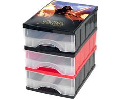 Okt Disney Star Wars Lot de 3 blocs de classement à tiroirs, format A5, plastique, Bleu, 25 x 18 x 25 cm