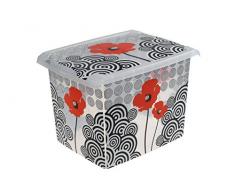 OKT 2053521 Fashion Boîte de Rangement PoppyStyle Plastique Multicolore/Transparent 20,5 L