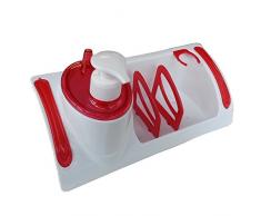 Elicuisine 020273 Organiseur dEvier avec Distributeur à Savon Plastique Blanc et Rouge 25 x 14 x 11 cm