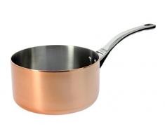 De Buyer 6406.14 Inocuivre Casserole Cuivre/Inox - Queue Fonte dInox - Diamètre 14 cm