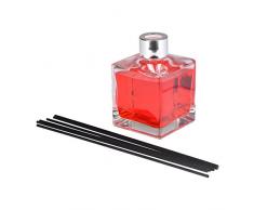 HOMEA 6DIF102GD Diffuseur de Parfum Carré Verre Rouge 9 x 7 x 22,5 cm