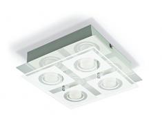 Philips Lighting Polygone Plafonnier avec 4 Ampoules LED 4 x 43 W 230 V Verre/chrome Gris