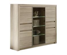 Maisonnerie 1415-863-45 Buffet Vitrine Sevilla Chêne Sonoma Claire LxHxP 144x136x41 cm