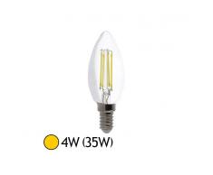 Vision-EL Ampoule Led 4W (35W) E14 Filament Flamme claire Blanc chaud 2700°K