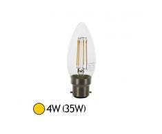 Vision-EL Ampoule Led 4W (35W) B22 Filament Flamme claire Blanc chaud 2700°K