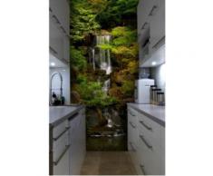 Papier peint japonais jardin et chute d'eau Intissé mat,
