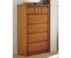 Chiffonnier 5 tiroirs Mareva merisier,