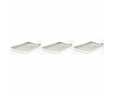 Lot de 3 barquettes de cuisson en aluminium pour barbecue type grille,